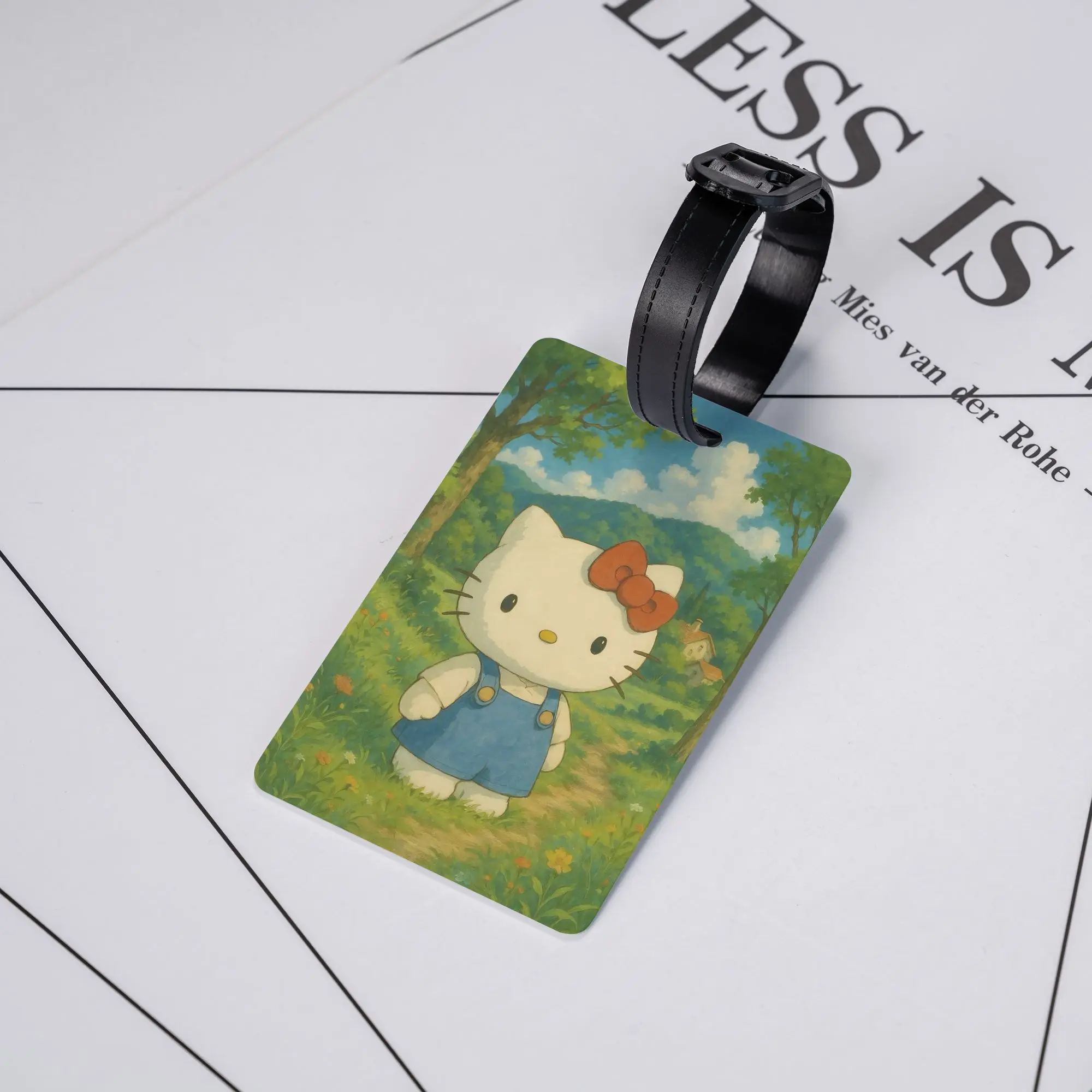 

Luggage Tags Hello Kitty Cartoon Suitcase PVC Portable Label ID Address Holder Baggage Tag for Women Men Suitcase Tag Gifts