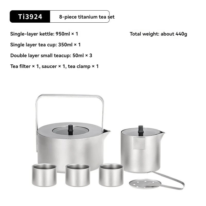 Pure titanium hand-catch tea filter cup double-layer tea cup home travel portable modern simple tea set