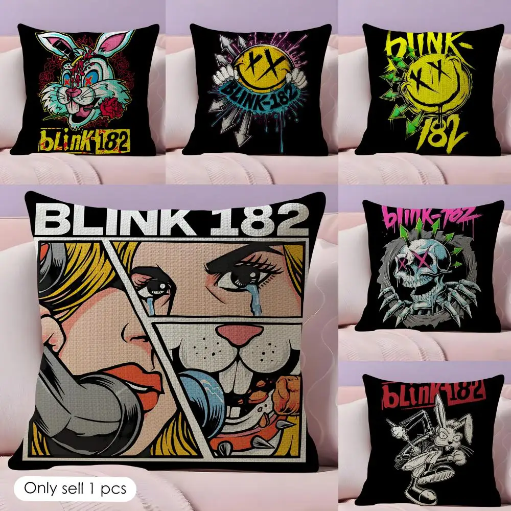 Band B-Blink-182 Cushion Cover Natural Linen Pillow Case Double-Sided Print Decorative Sofa Pillowcase Home Decor Gift