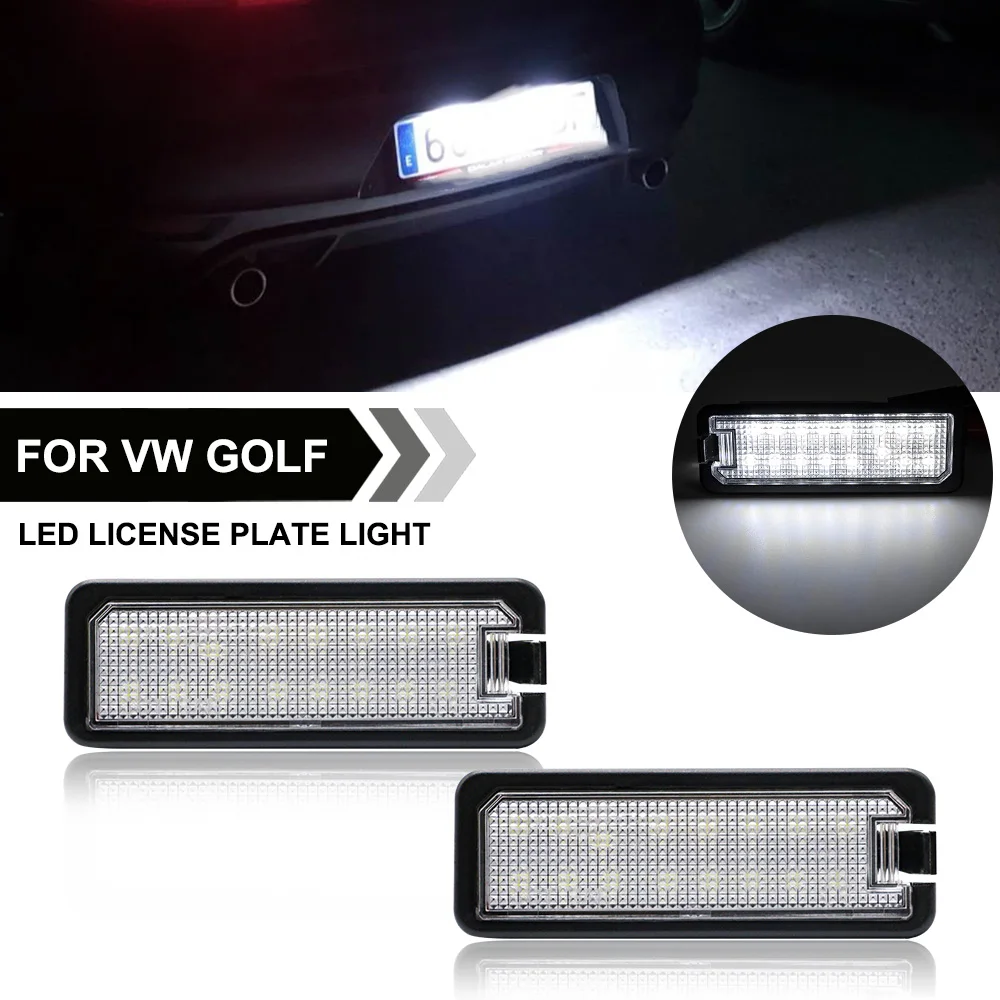 

LED Number License Plate Lights Lamp For VW GTi Golf MK4 MK5 MK6 MK7 Passat B6 B7 Polo CC EOS Scirocco Beetle