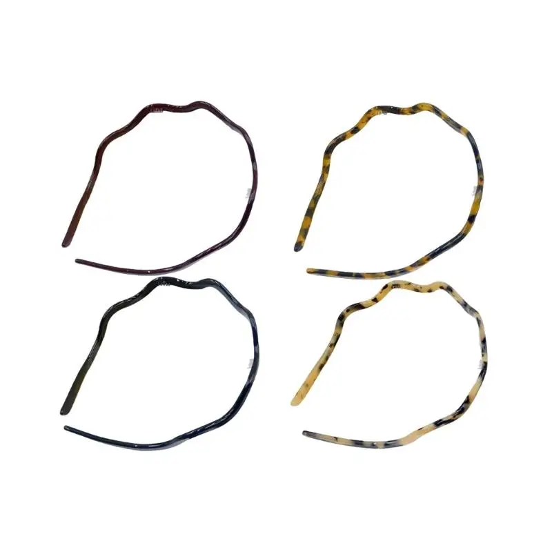 

A52E 2PCS Acetate Acid Wavy Headbands Wavy Hairband For Full Day Comfort School Event