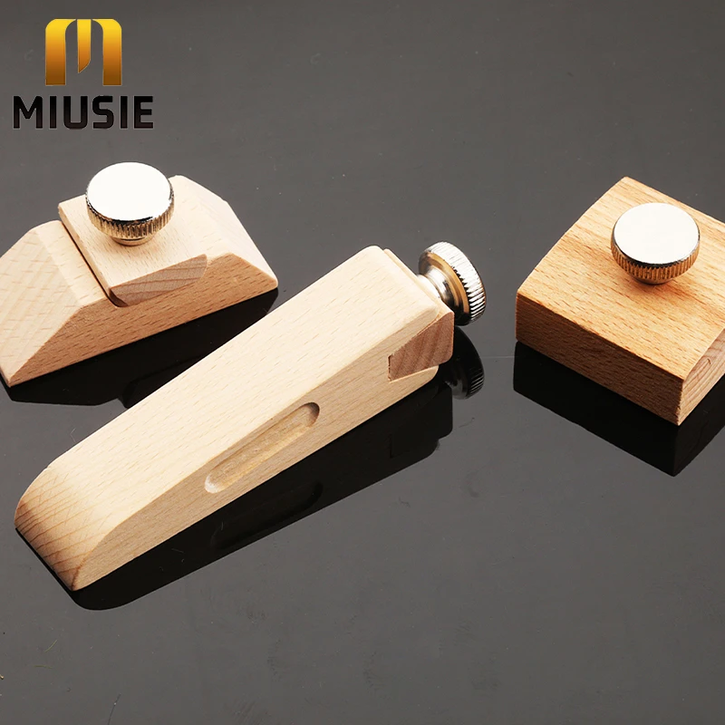 

MIUSIE 1 шт., обработка кромок для рукоделия, польский бук, блок, наждачная бумага, зажим для дерева, завинчиваемый вручную, кожаный инструмент для кромки, кожаный инструмент