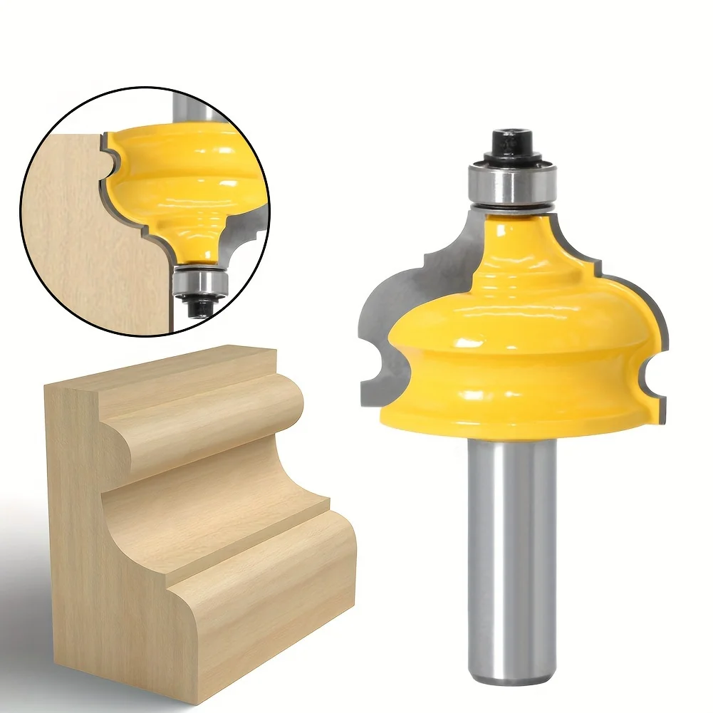 ‌"1Pc 1/2" Shank Half-Round Cutter - Premium Edge Trim Tool for Cabinet/Door Molding & Ceiling Trim"‌