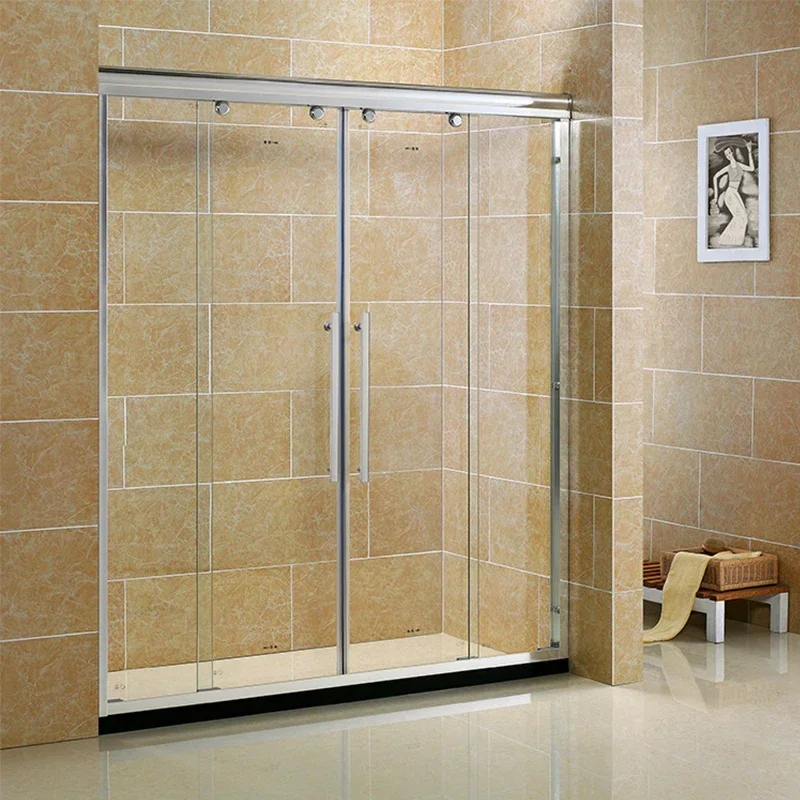 Bathroom Waterproof Shower Door Private Shower Aluminium Framed Tempered Glass Door Modern Hotel Shower Screen