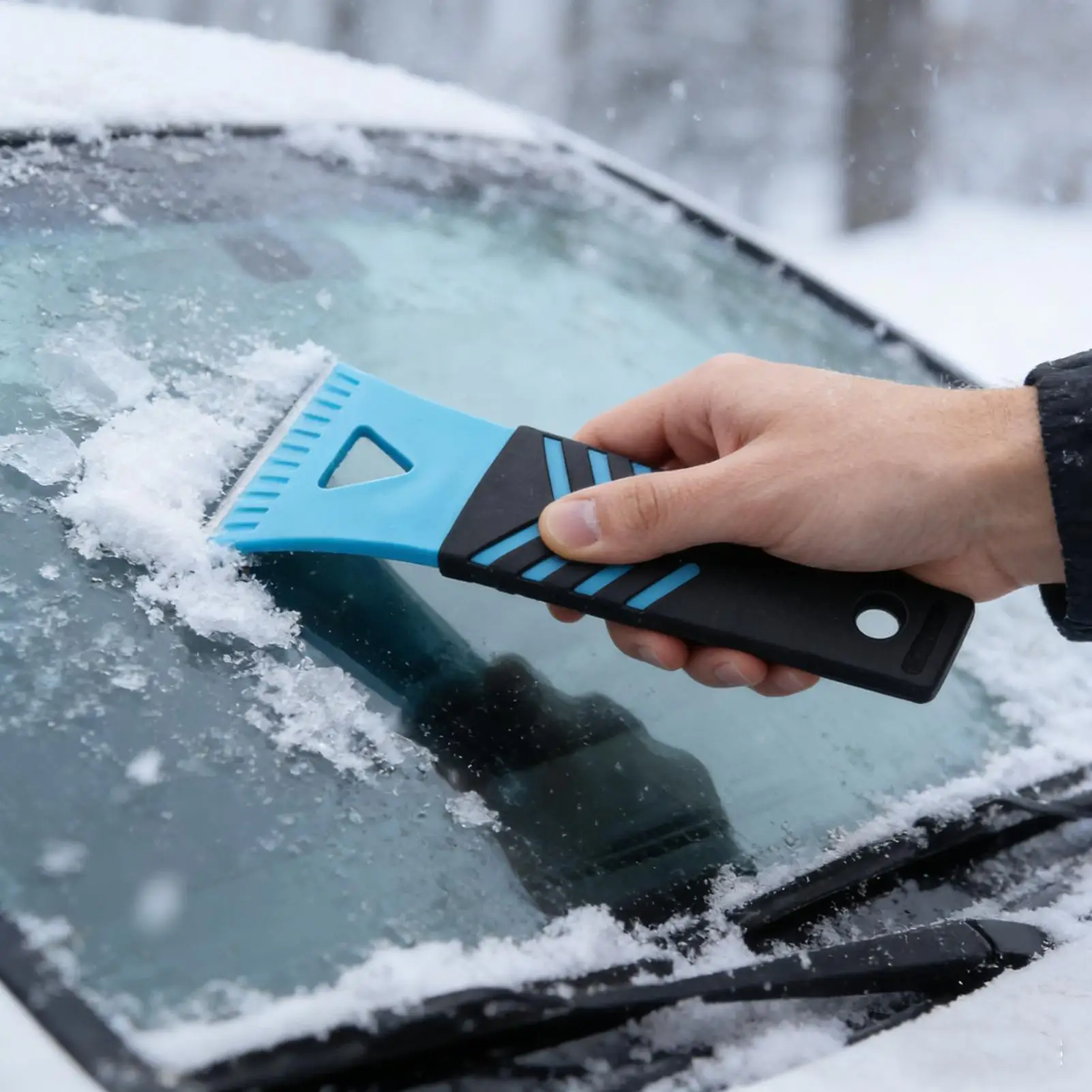 Kleiner Eiskratzer, Schneebürste, ergonomischer Auto-Windschutzscheibenreiniger für die Notfall bei schnellen Frost-Eisentfernung, LKW, SUV, Fahrzeuge