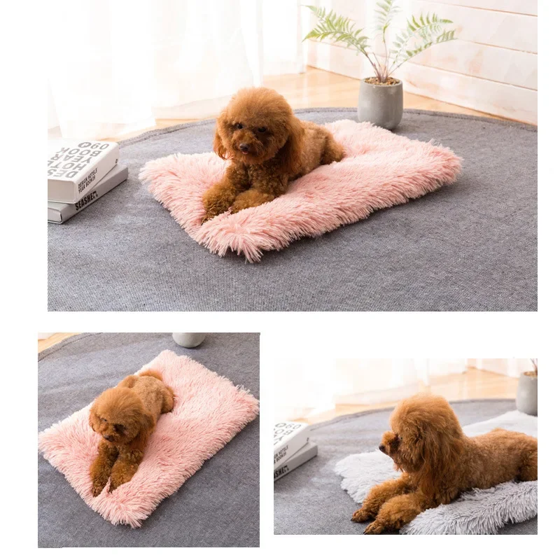 Winter Dog Bed Mat Soft Fleece Pet Cushion House Warm Puppy Cat Sleeping Bed Blanket for Small Large Dogs Cats Kennel