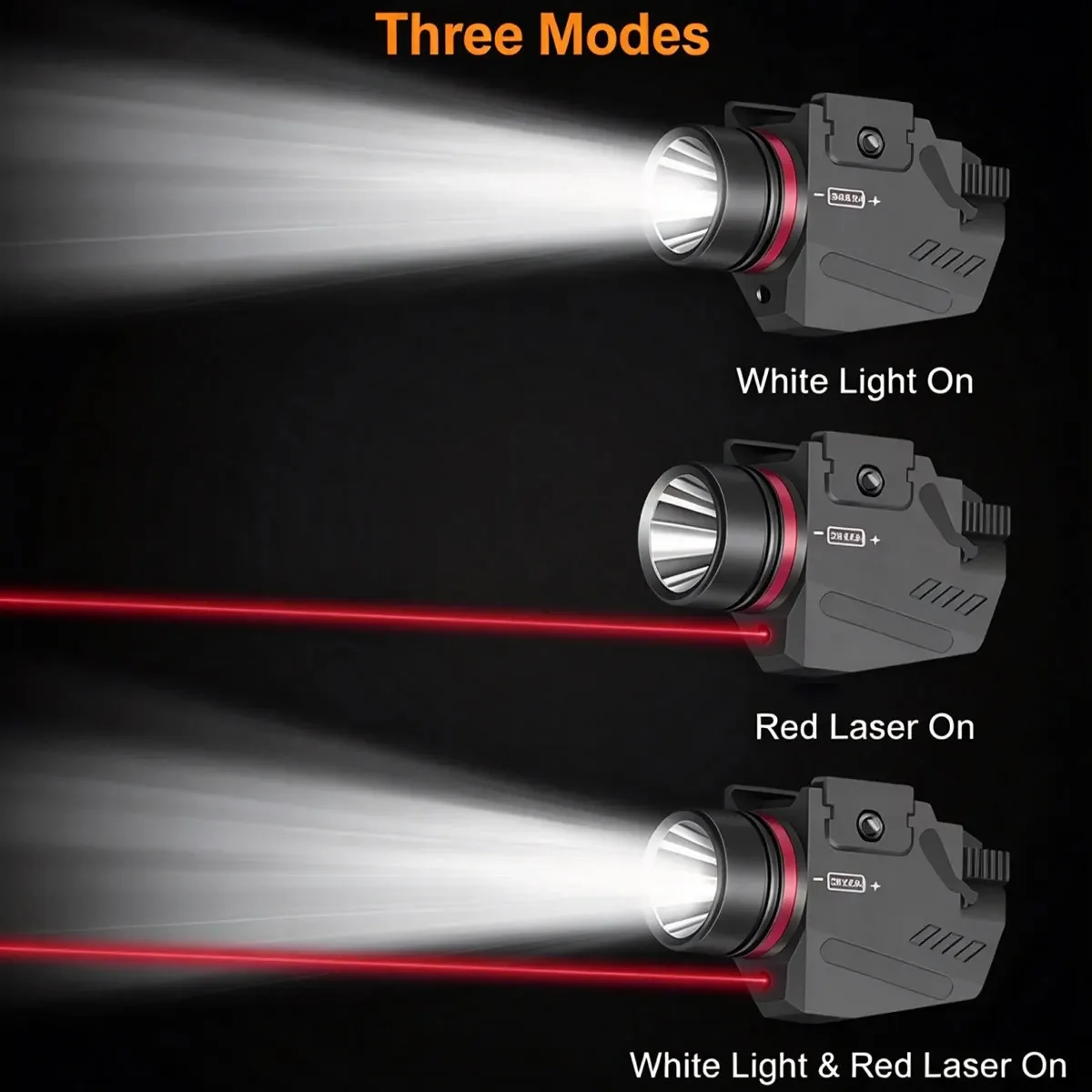 USB Rechargeable Red Green Laser & Flashlight Combo 500 Lumens LED Light Airsoft Flashlight For Glock17 Glock19 Fit 20mm Rail