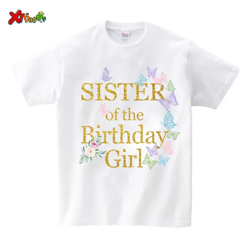 Girl Birthday T Shirt Butterfly Party Matching Family OutfitsTshirts Kids Custom Name Clothes Children Clothes Girls 9th 5 Years