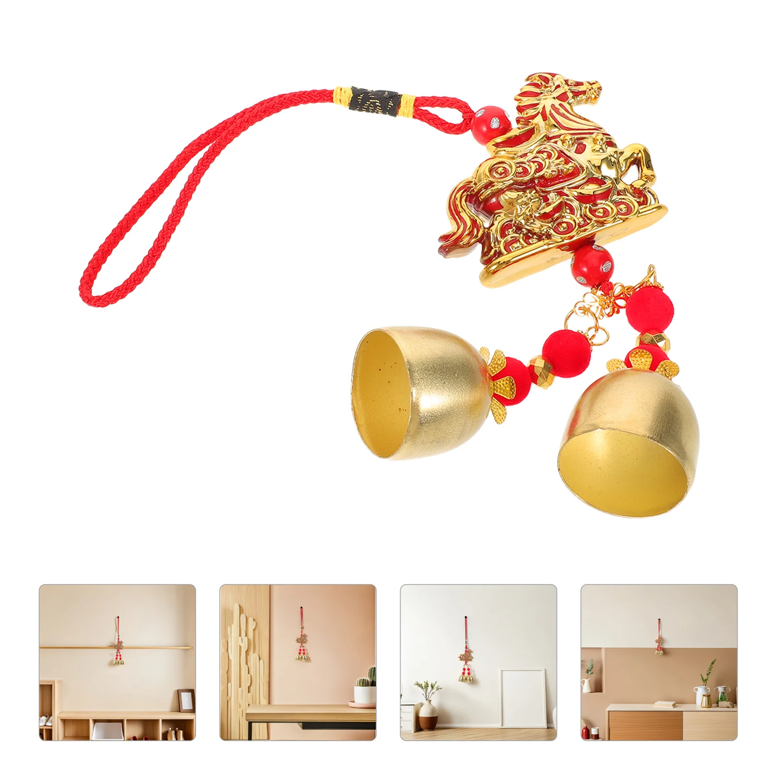 

2Pcs 2026 Year of The Horse New Year Decoration Pendants Spring Festival Wind Chime Traditional Festive Ornaments