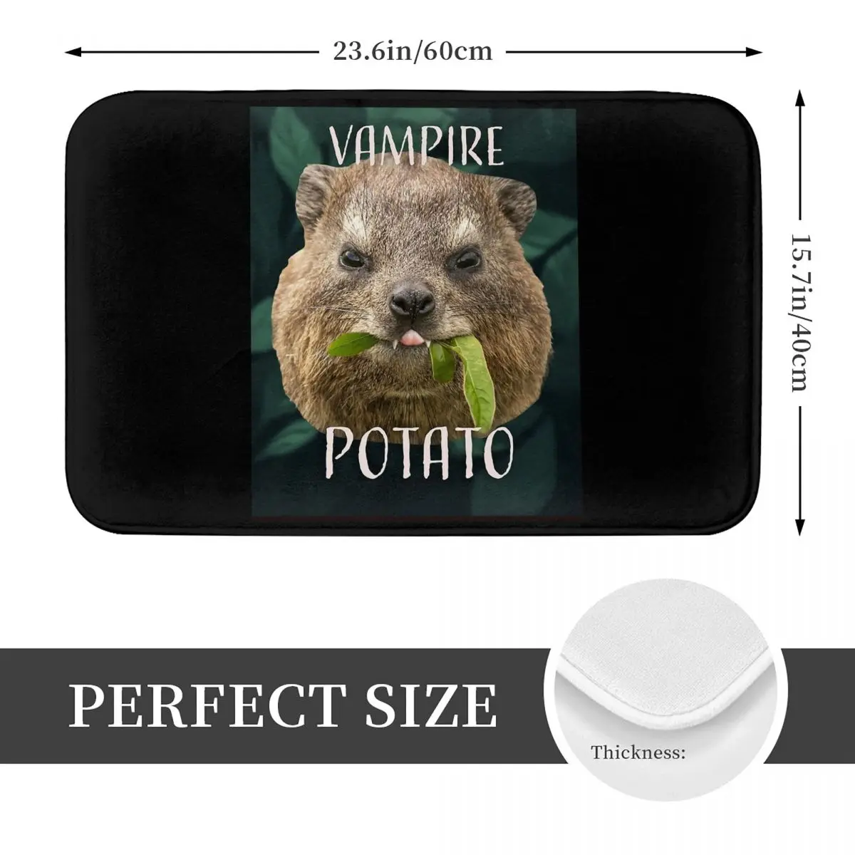 Rock Hyrax Vampire Potato Non-slip Doormat Floor Mat Dust-proo Carpet Rug for Kitchen Entrance Home Bedroom Footpad Mats