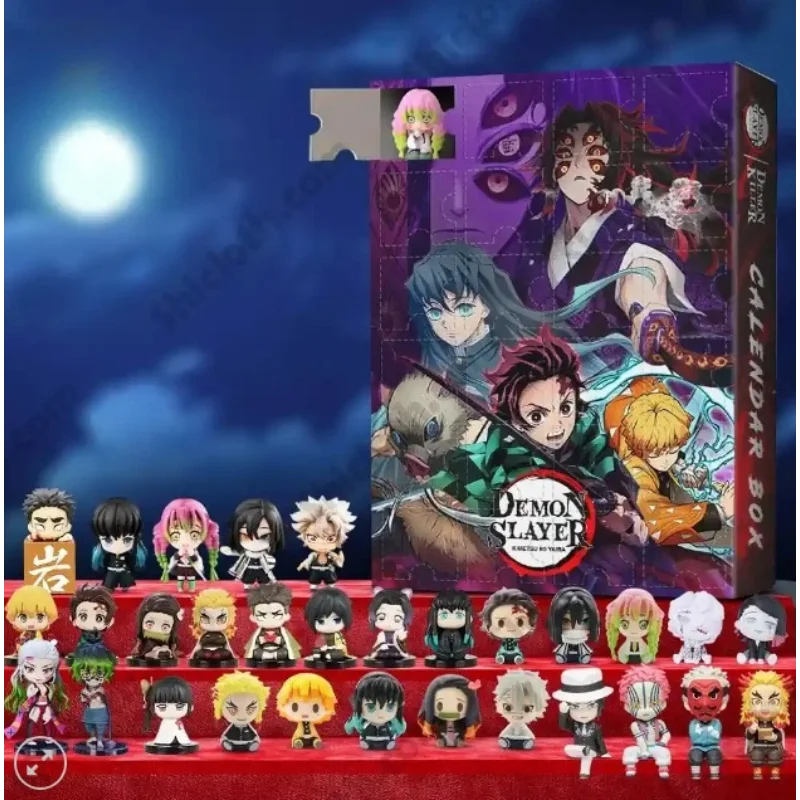 New Anime Demon Slayer Christmas Advent Calendar Infinity Cstle Series Countdown Blind Box Kamado Tanjirou Nezuko Zenitsu Gift