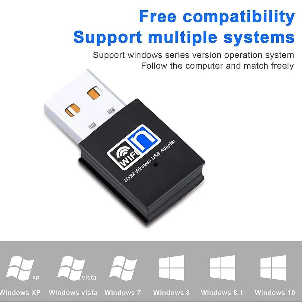 Mini Wireless USB Wifi Adapter 802.11N 300Mbps USB 2.0 Receiver Dongle Network Card For Desktop Laptop Windows