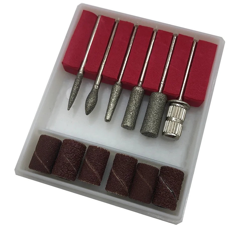 6 Teile/sätze Nagel Bohrer Bits Kit Polnischen Tipps Auf Lager Elektrische Nagel Datei Bit Ersetzen Pediküre Maniküre Reinigung Sander Zubehör