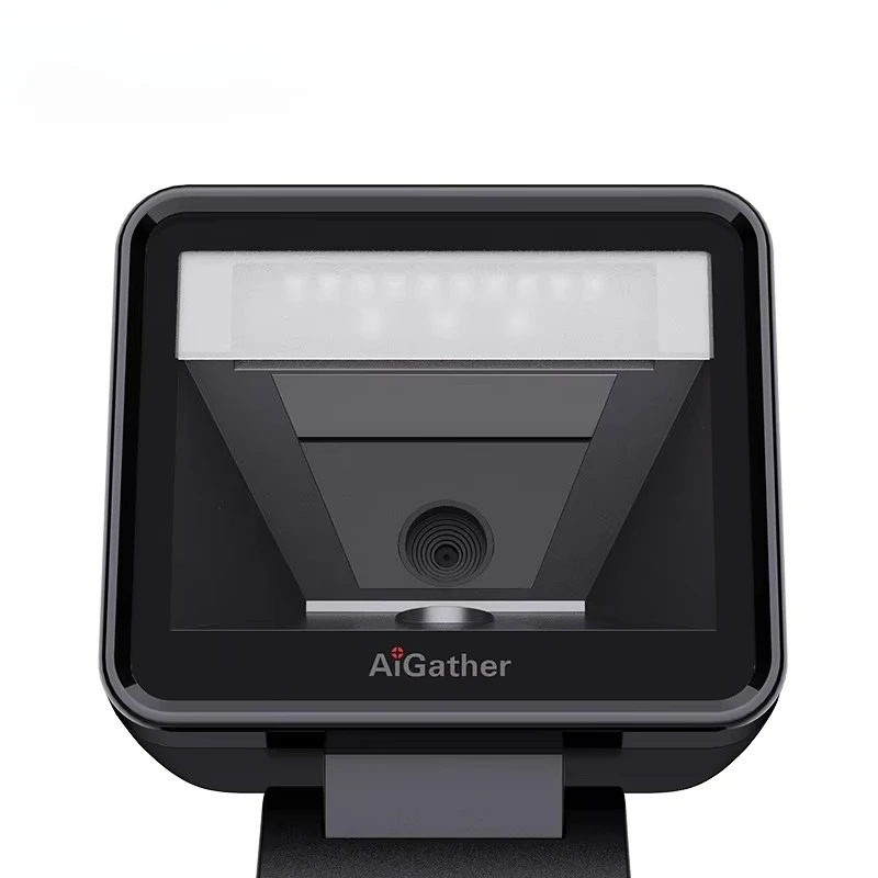 Check-out Goods Inventory Supermarket Hands-Free Omnidirectional QR 2D USB Desktop Adjustable Scanning Window Scanner