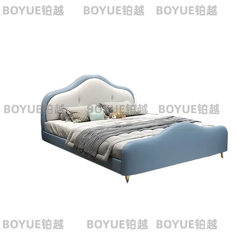 Crown Princess Storage Bed for Kids Solid Wood Soft Upholstered Children Bedroom Furniture Space Saving Small Apartment Boy