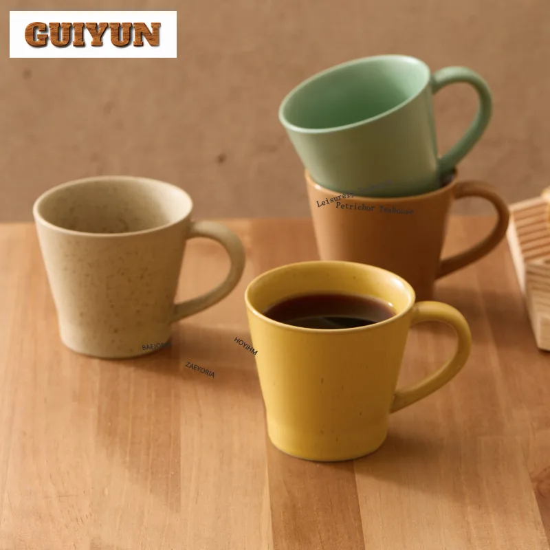 HOYIHM 260ml Coarse Pottery Kiln-transformed Glaze Water Mug Personal Mug Coffee Mug Office Water Cup Cola Mug Cafes