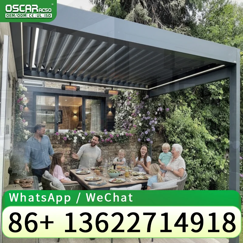 Custom Outdoor Bench Aluminum Alloy Hardtop Gazebo Terrace Pergola for US EU Gardens Patios Balconies pergola