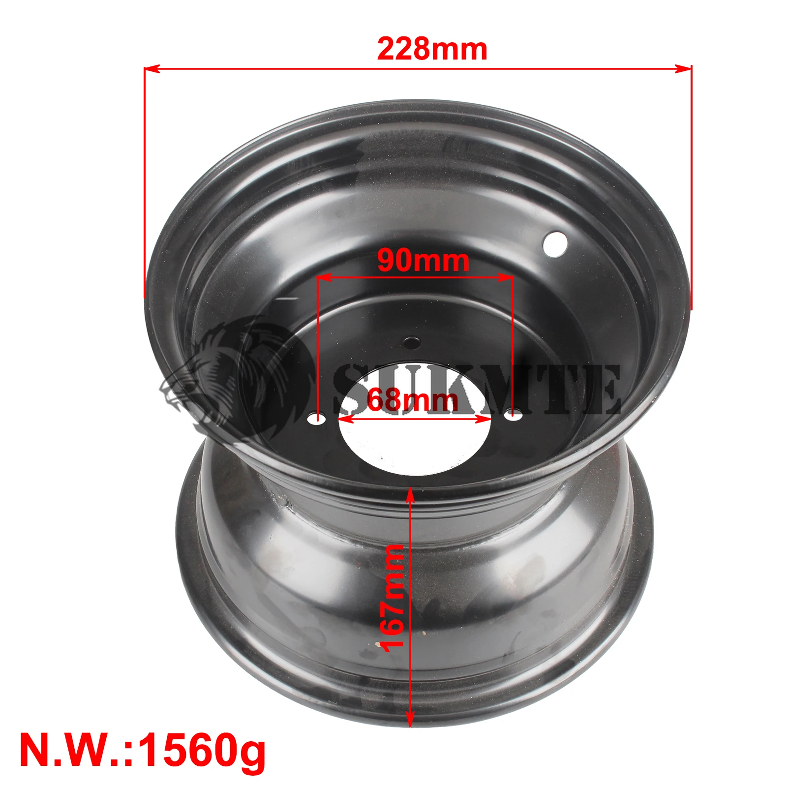 Black 8 inch Front or Rear wheel Hub Fit For 110cc-250cc ATV Go kart UTV Buggy Quad Dirt Bike 19x7-8 18x9.5-8