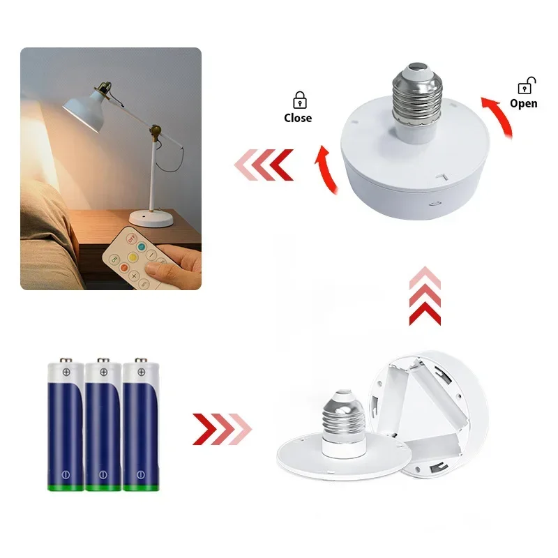 Atmósfera acogedora Luz RGB regulable Luz LED E27 Bombilla de tornillo E27 Colores RGB vibrantes Brillo ajustable Diseño con batería