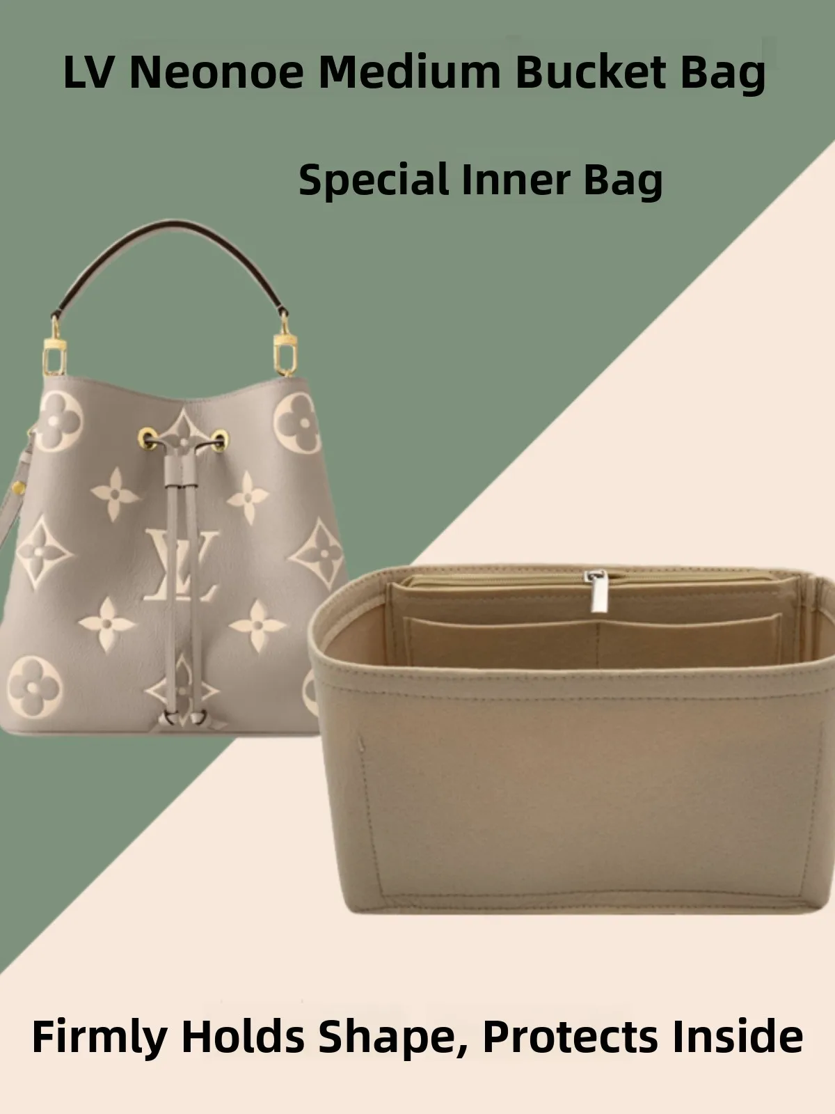 

Ultra-Light Medium Size Buet Bag Inner Pouch eup Bag Insert Bag Sub-Pouch for LV Neonoe MM Cosmetic Bag Inner Cover