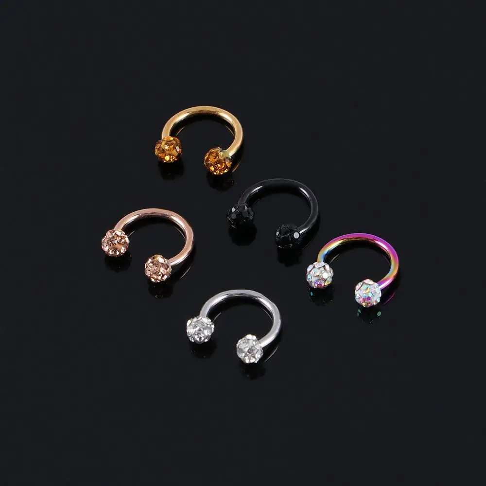 Bling Hip Hop Men Women Gifts U Shape Stainless Steel Septum Rings Piercing Nose Ring Body Jewelry