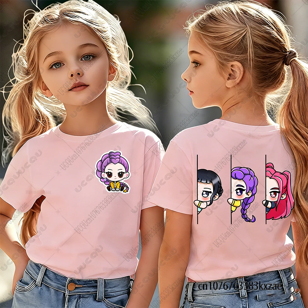 

Футболка Y2K K-Pop с милым мультяшным принтом для детей, летняя, с круглым вырезом, короткий рукав, хит 2025 года, футболки с мультяшными героями, музыкой и фильмами для взрослых и детей