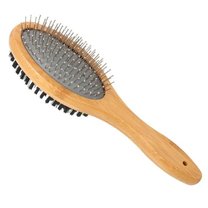 

Double-sided Cat Comb Bamboo Large Dog Pet Brush Wooden Pet Hair Removal Brush Beauty Tool