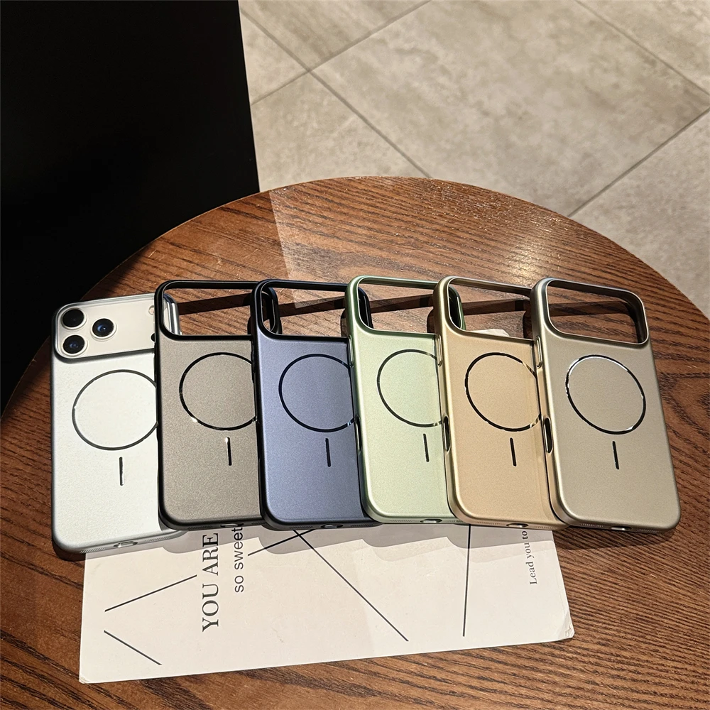 Custodia di ricarica wireless magnetica con placcatura ultra sottile per iPhone 17 Air 16 15 14 Plus 13 12 11 Pro Max per Magsafe Slim Cover opaca