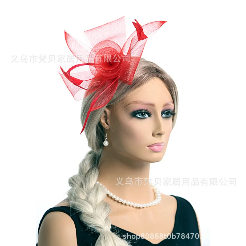 

Bridal Hair Accessories High-end Hair Flower Hat Net Veil Hair Accessories Fascinator Veil Feather Net Hair Clip Hairband