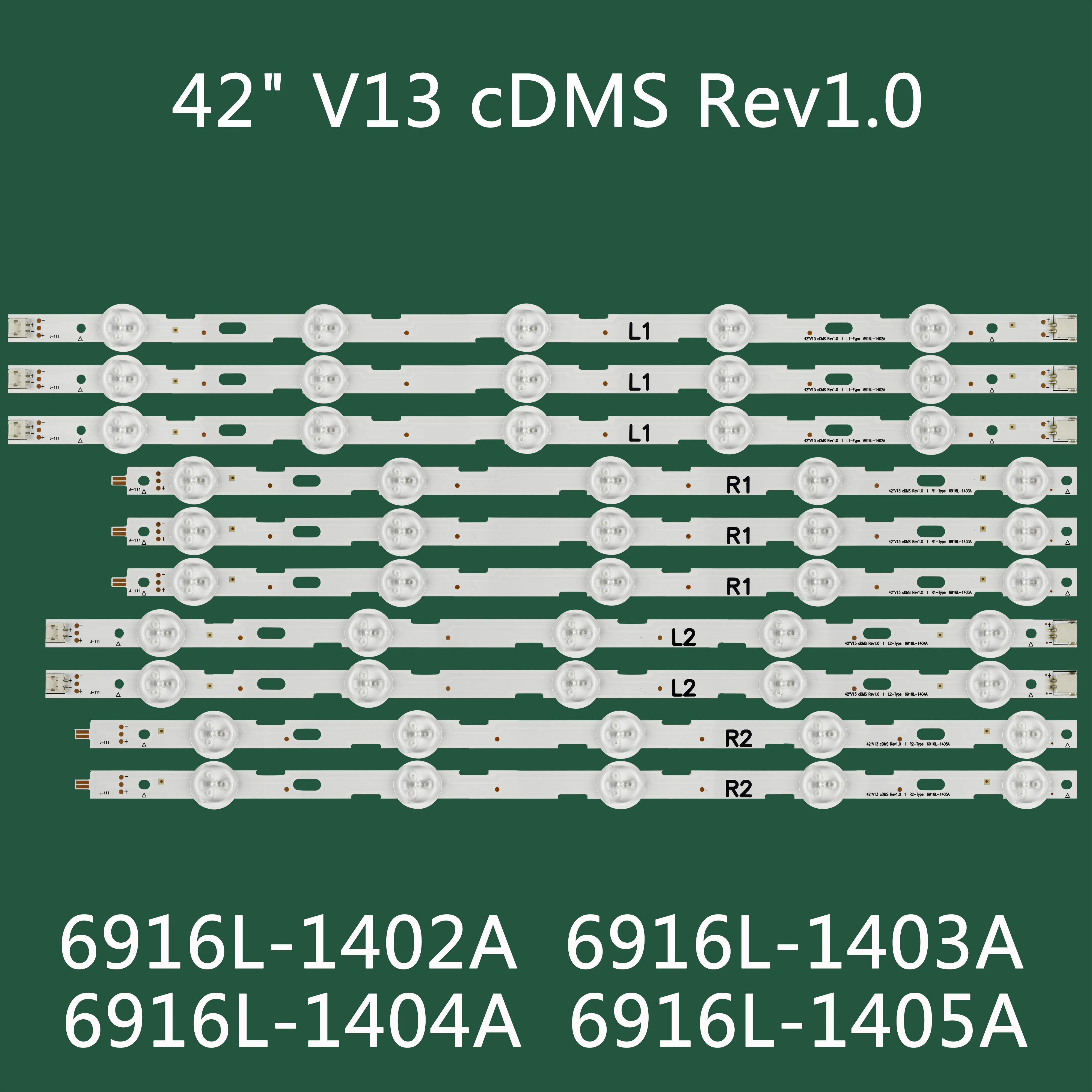 10pcs x Tira Retroiluminação LED para LG 42LN5200 42 "V13 cDMS Rev1.0 6916L-1402A 6916L-1403A 6916L-1404A 6916L-1405A AGF78379401