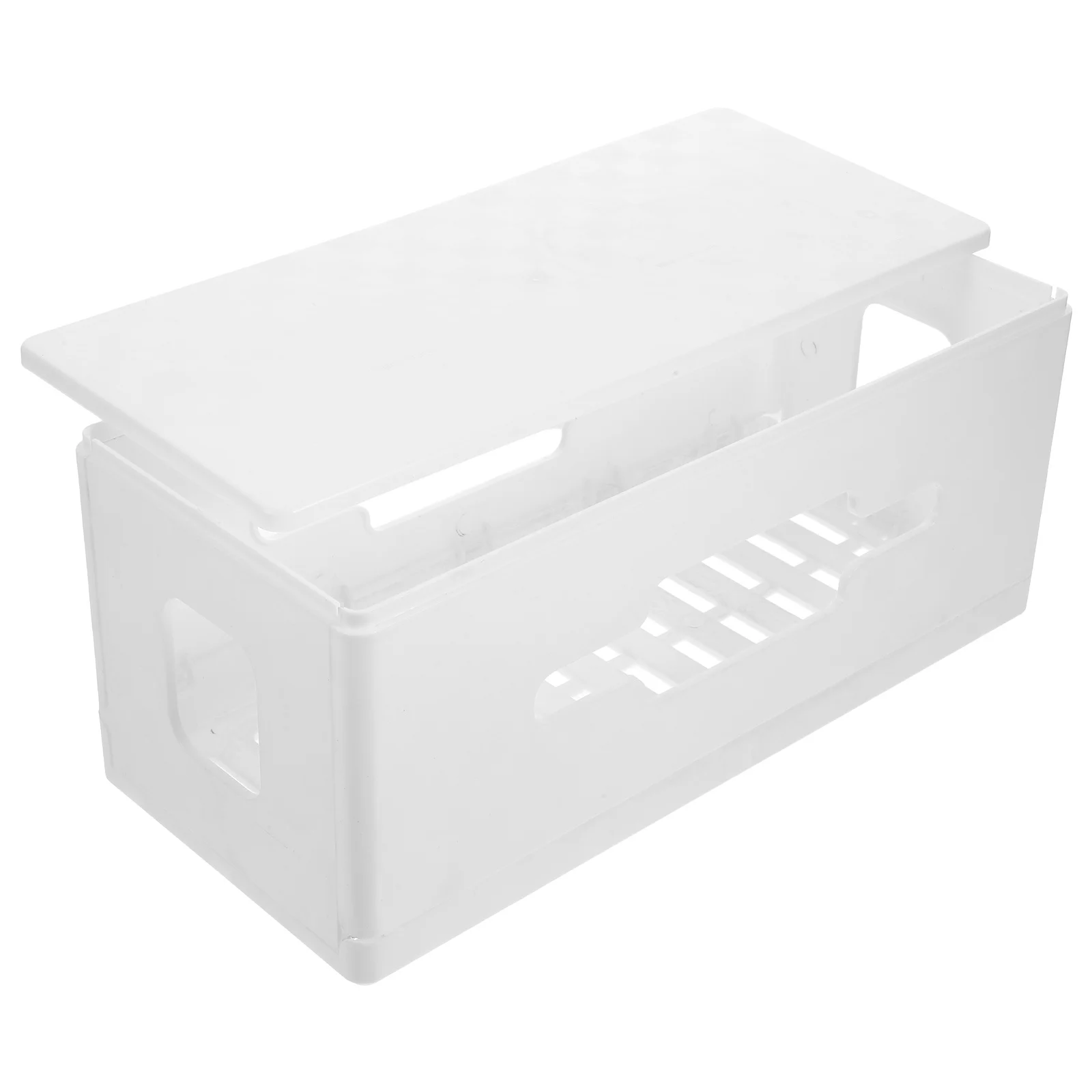 

Power Strips Box Cable Organizer Foldable Carbon Fiber Texture Cord Management Box for Desk Office Home Storage Case