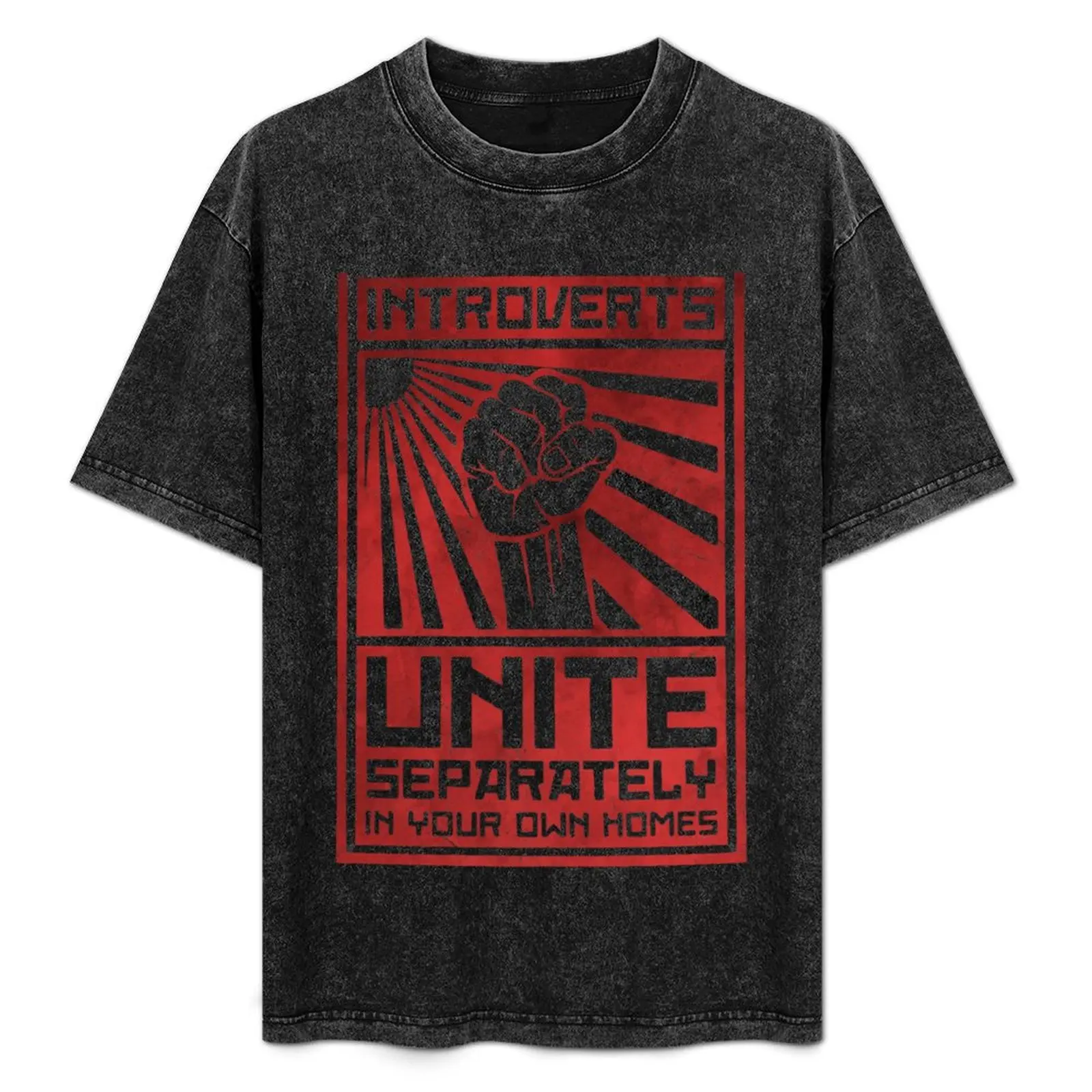 

Introverts Unite Sticker T-Shirt quick drying vintage t shirts designer shirts t shirt for men