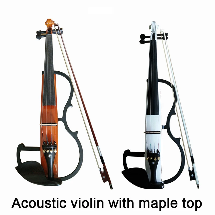 Mute electronic violin 4/4 maple white coffee color matching children’s adult beginner professional-level playing instrument