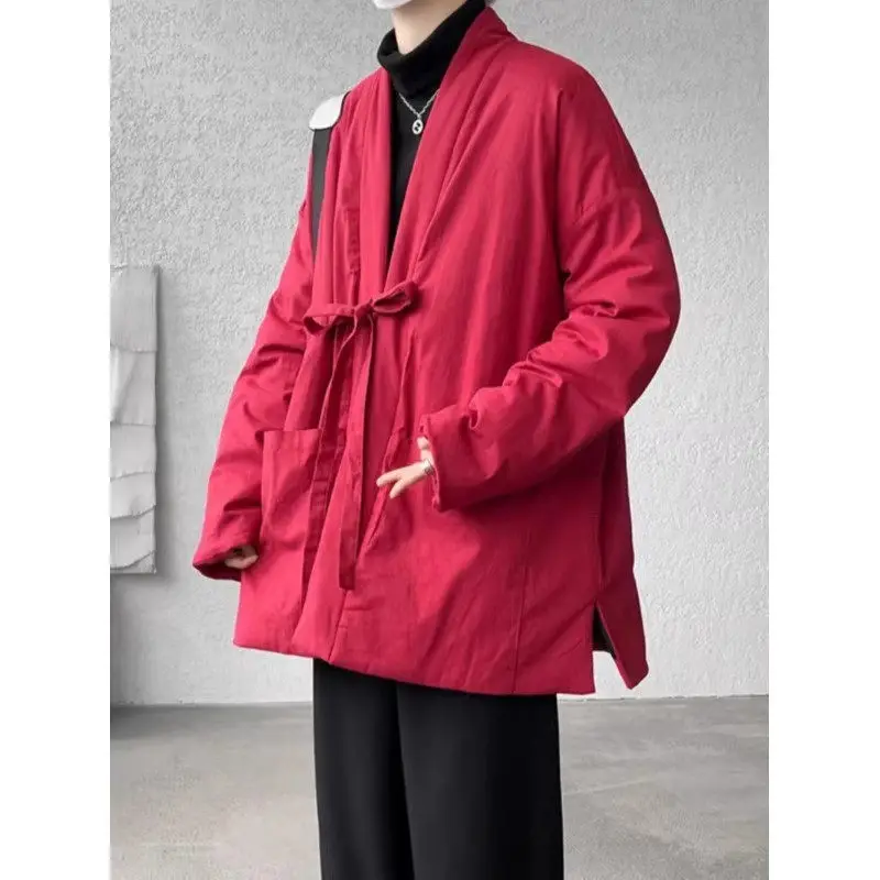 New Chinese Style Zen Robe Cotton And Linen Women's Winter Coat Ramie Thick Top Long Quiited Jacket V-Neck Outerwear A649