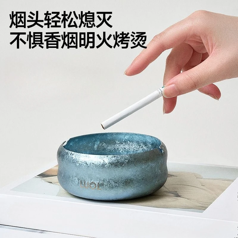 Pure titanium peanut ashtray, large and small mouth splash-proof, home office, gift for boyfriend Qixi Festival