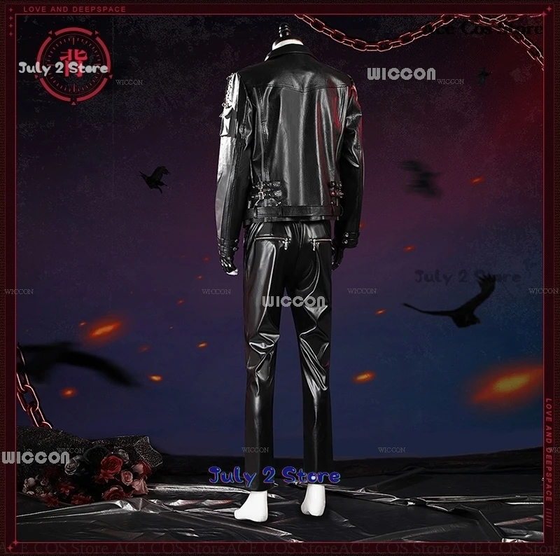 Amour et Espace Profond Sylus Cosplay Costume pour Homme, Perruque Yeux, Jeu Anime, Vêtements en Mousse Noire, Veste et Pantalon Imbibés, ixd'Halloween