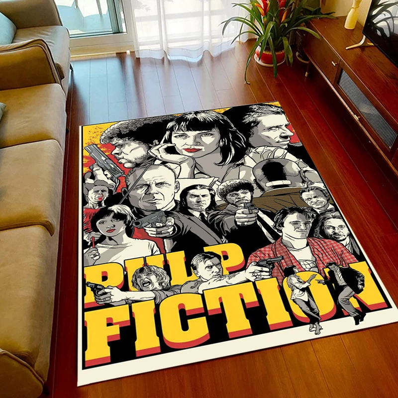 Movie Pulp-Fiction Area Rug,Carpet for Home Living Room Bedroom Sofa Doormat Kitchen Decor,Non-slip Floor Mat Outdoor Rug