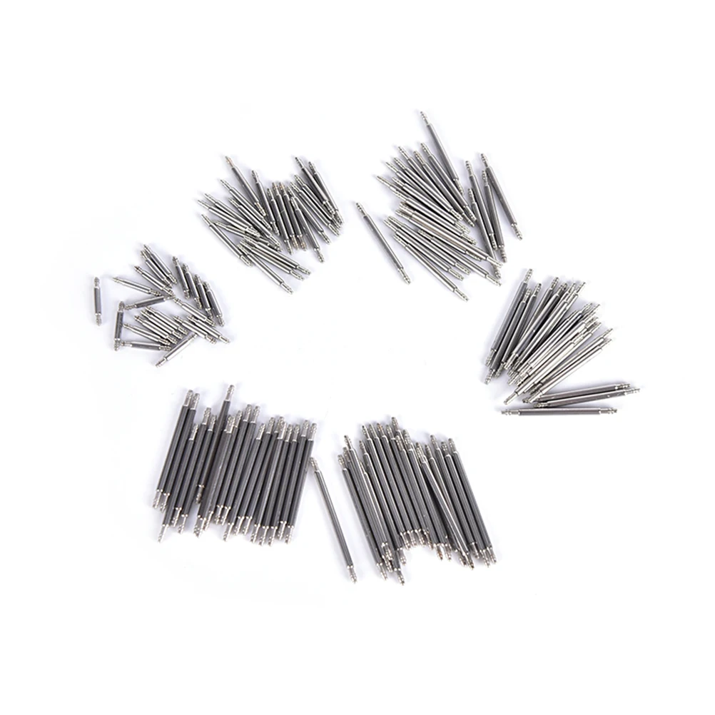 20pcs Watch Band Full Stainless Steel Spring Pins 16mm 18mm 20mm 22mm Release Spring Bars Strap Replacement Straight Pin