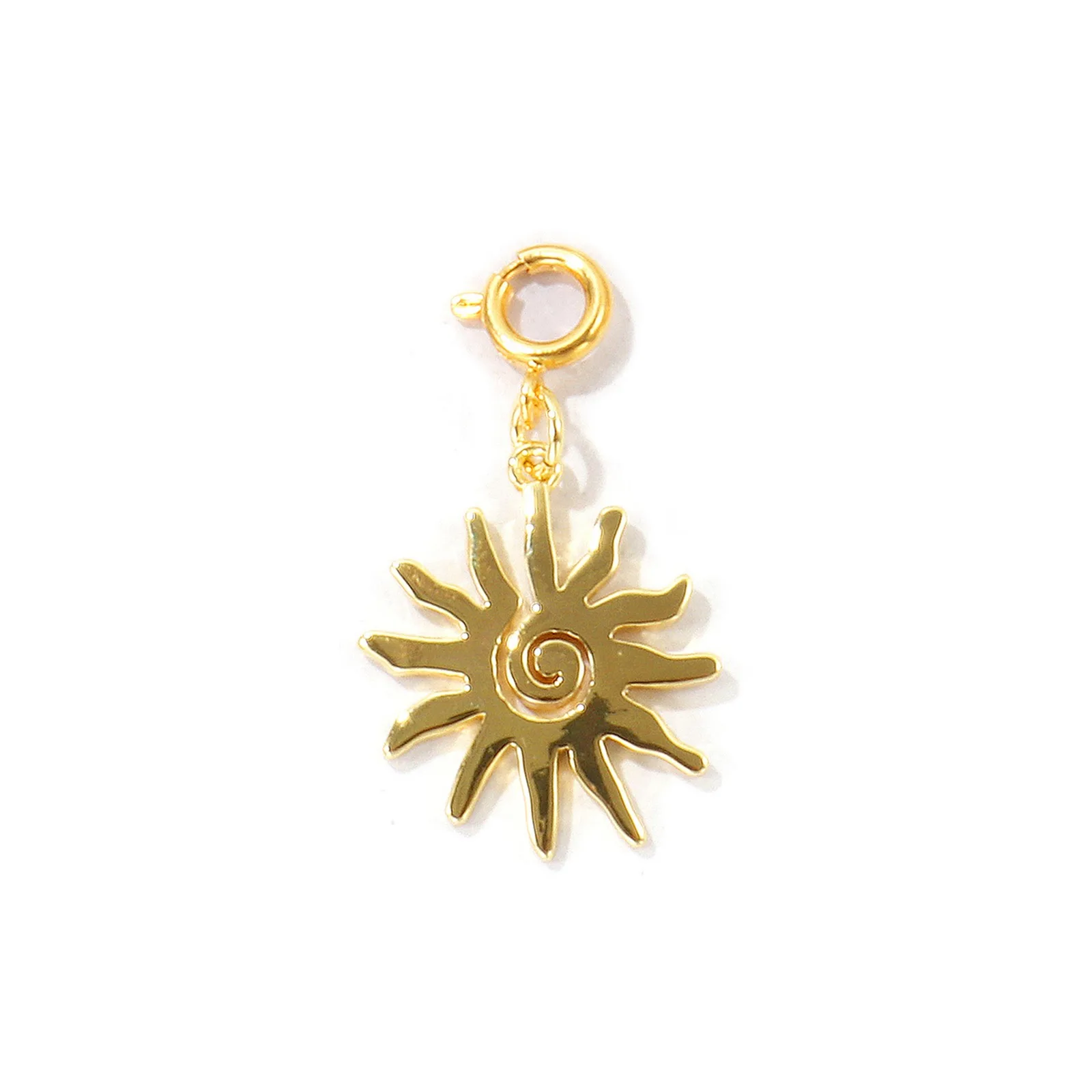 1 Stück Messing-Anhänger 18K Vergoldet mit Federringverschluss Bikini-Deko Fisch Seestern Sonne Anhänger DIY Halskette für Damen Schmuck – Detail 1