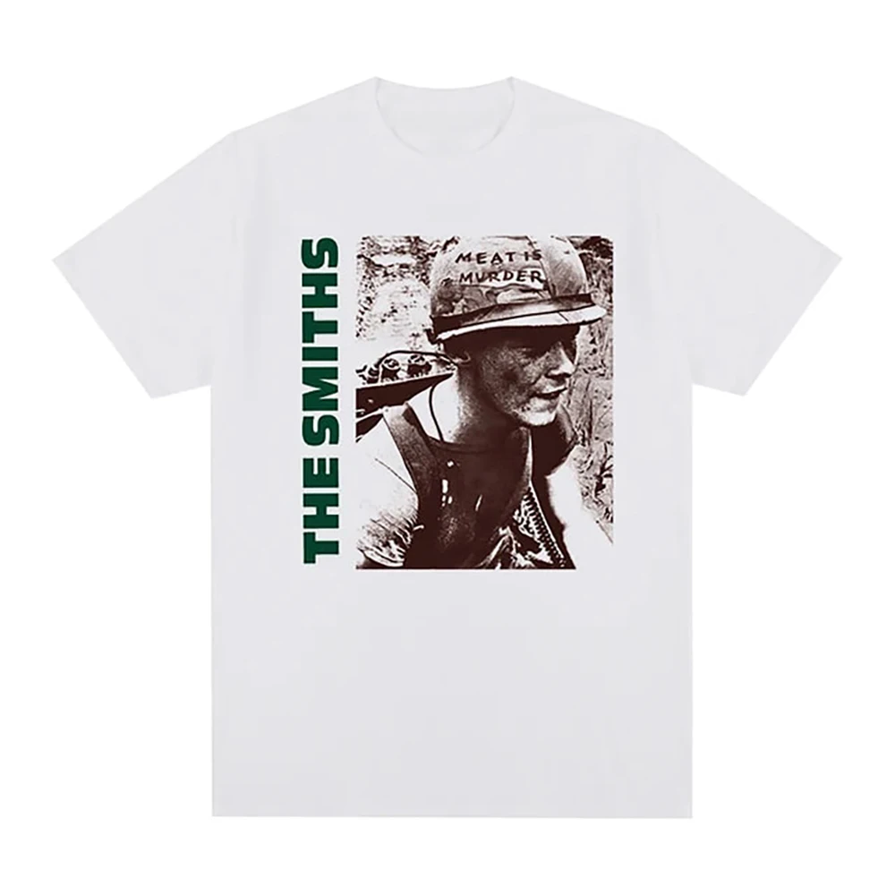 JRJZ-Camiseta de The Smiths Meat Is Murder Morrissey Marr para hombre, camiseta Vintage Punk Rock Band, Camiseta de algodón #913234