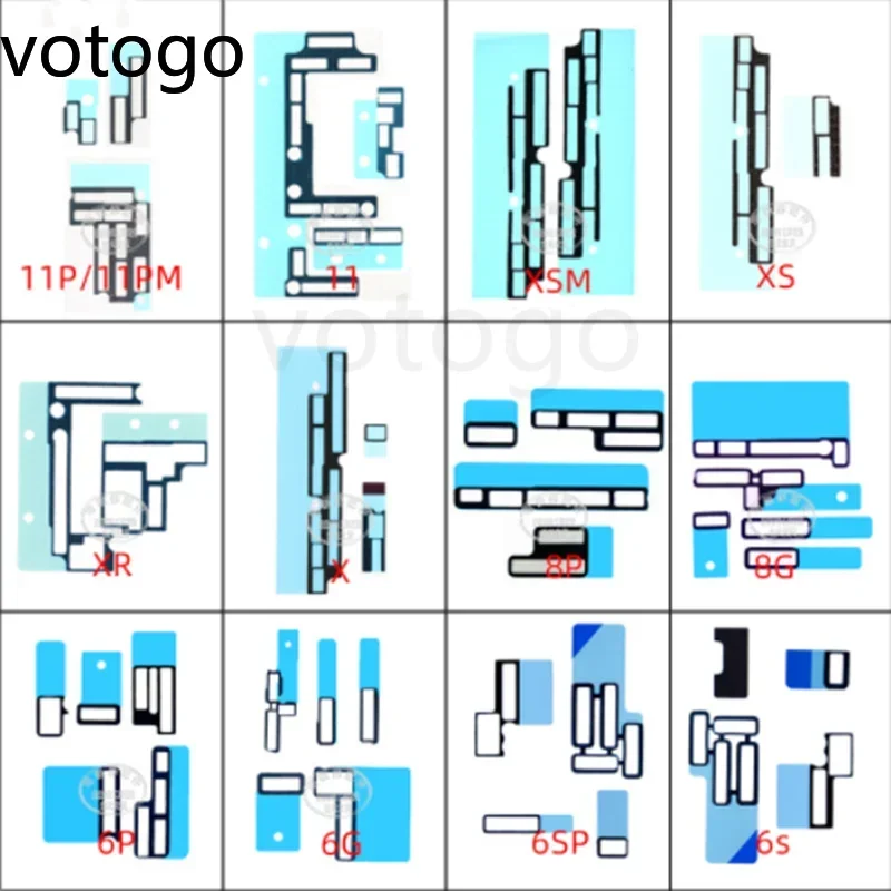 10Set For iPhone 11 12 13 14 15 16 Pro Max X XS 7 8 Plus Logic Main Board Motherboard FPC inner Connector Foam Sticker Adhesive