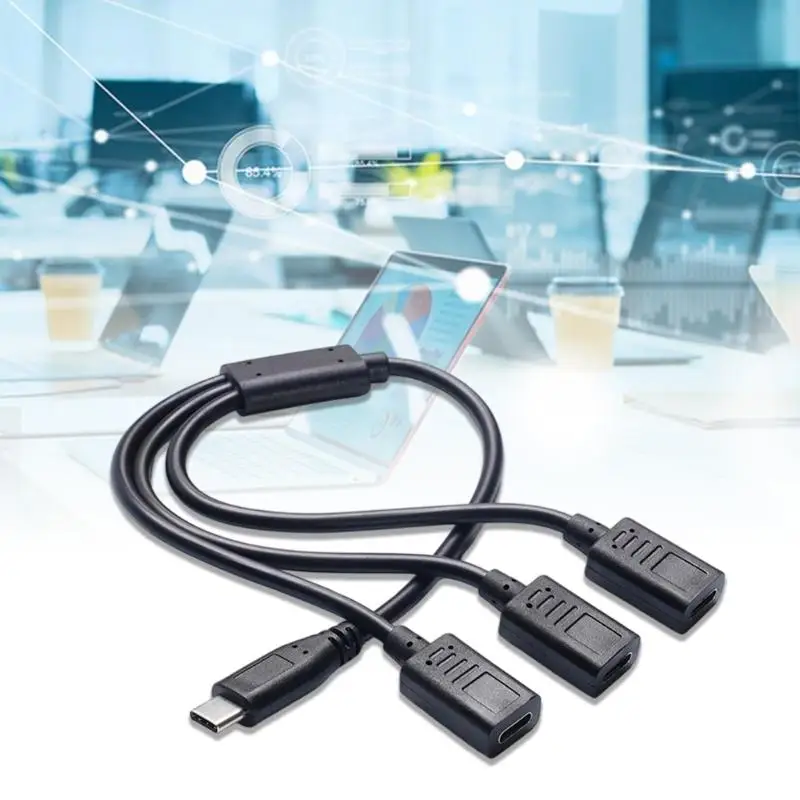 652F Efficient Type C to 3 Type C Female Adapter for Rapid 5V3A Charging Supporting 3 Devices Connection