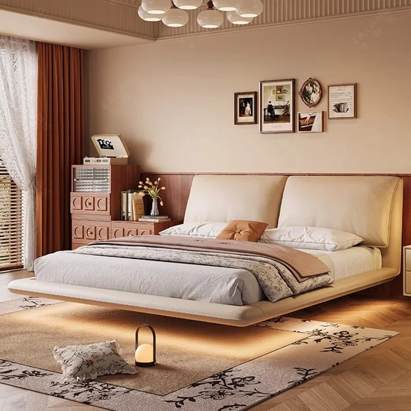 

Sleeping Platform Massage Bed Frame Double Luxury Bedroom Bed Girls Full Space Saving Safe Letto Matrimoniale Modern Furniture