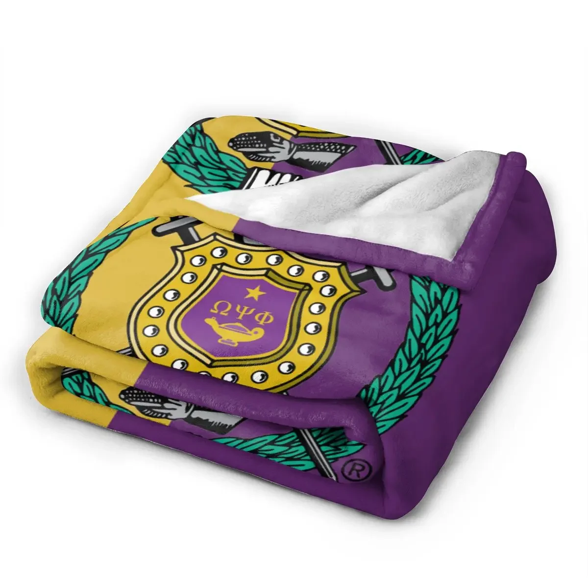 Omega Fraternity Psi Phi OPP All Season Fleece Blanket Throw Ultra Soft Flannel Blanket Digital Printed Premium Fluffy Fleece