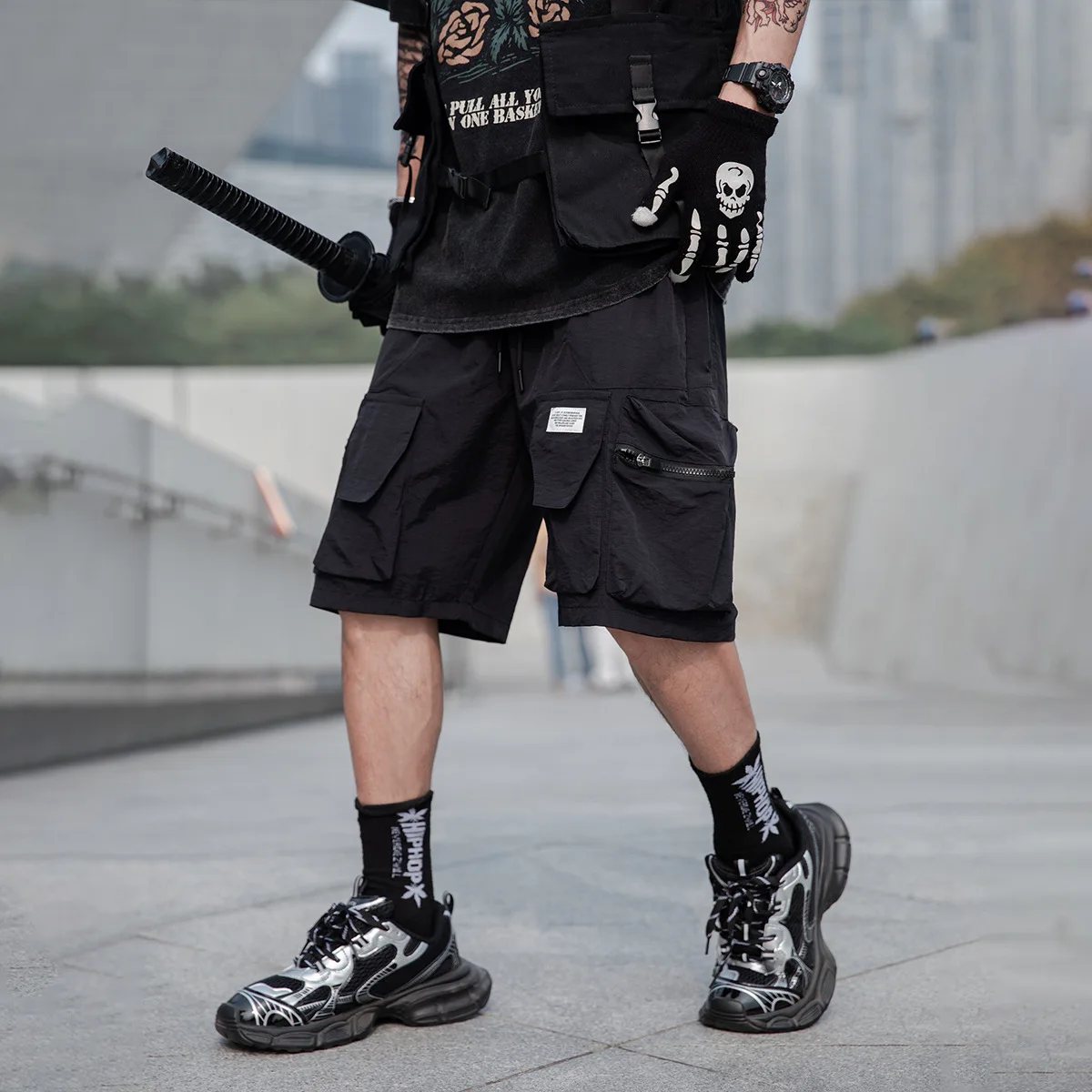 Men's Tactical Ultra Thin Quick Drying Shorts Fashion Functional Multi Pockets Shorts Techwear 2025 Summe Hip Hop Streetwear