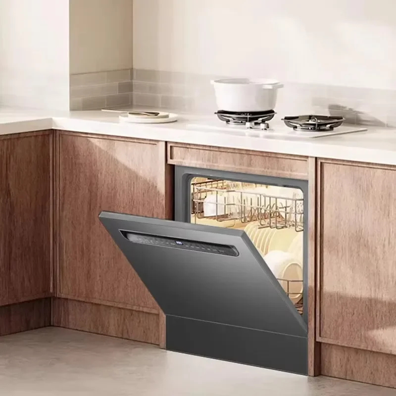 

Серая встроенная посудомоечная машина, 12 размеров, нержавеющая сталь, 49 дБ, тихая стирка/сухая/Disinfect, 220 В/110 В, для глобального использования для домашней кухни