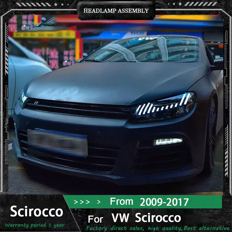 

Car Front Lamp Assembly For Volkswagen VW Scirocco 2009-2017 DRL Modification Audi RS Matrix Turn Signal Headlight
