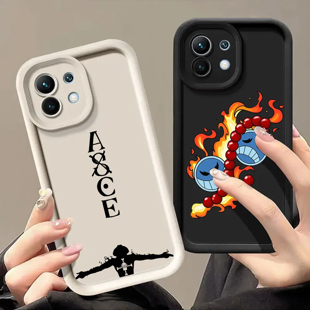 

Ones Pieces Anime Ace Fire Silicone Case For Xiaomi 15T 14T 13T Pro 15 Ultra 17Pro Max Poco F7 X7 X6 F5 M6 M7 Pro 5G Phone Cover
