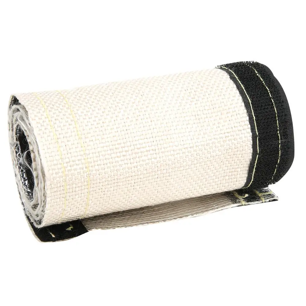 600x106mm Aluminized Insulated Wire Hose Cover - Gray & White Heat Sleeve with PVC Shrink Tubing