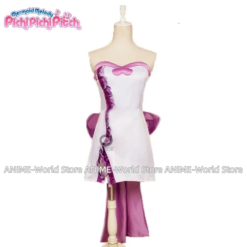 《Custom size》Anime New Mermaid Melody Pichi Pichi Pitch Karen Dress Cosplay Costume With Gloves Prop necklace Suit Wig Shoes